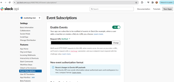 Event Subscriptions Setup