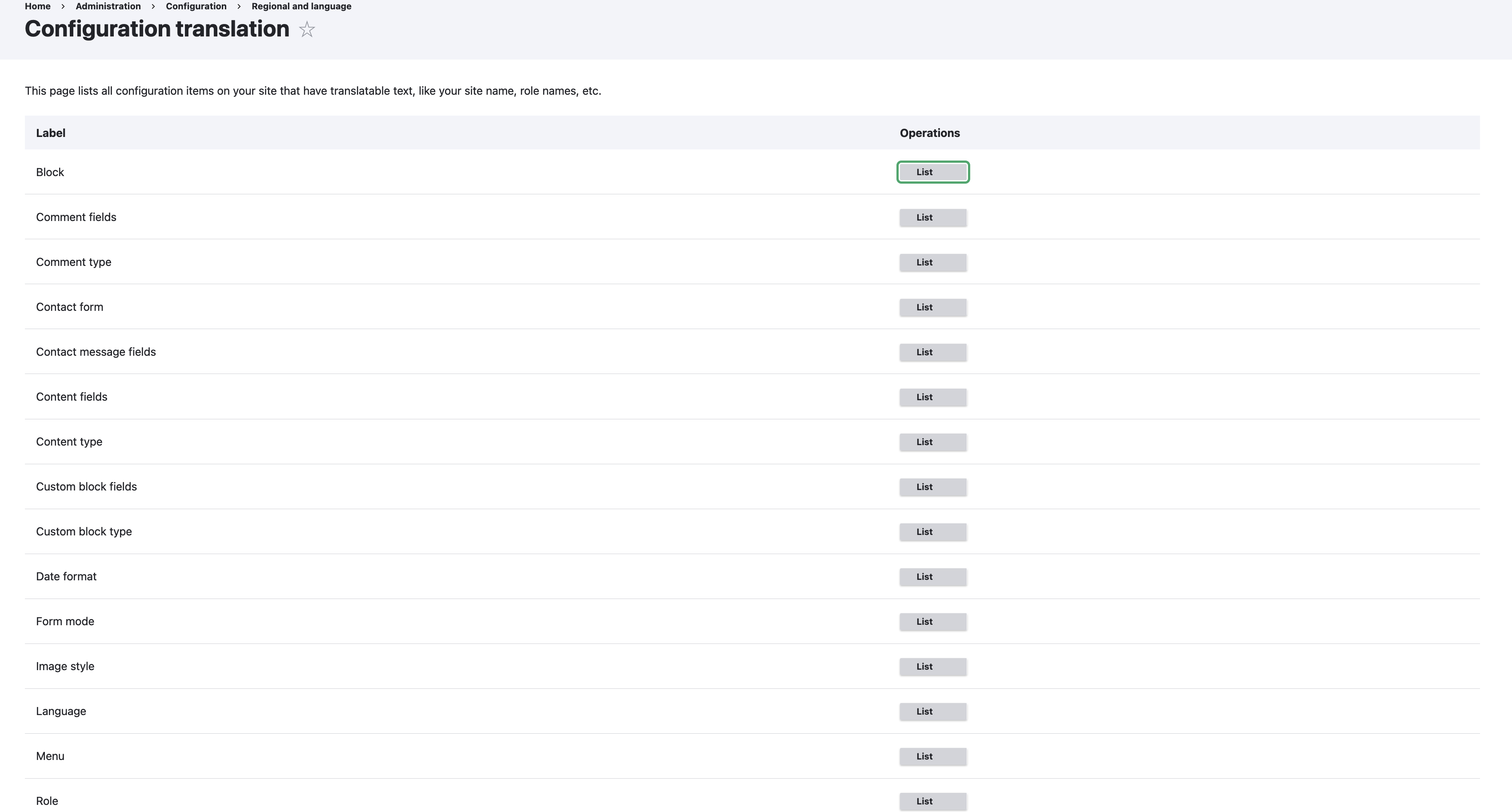 configuration translation