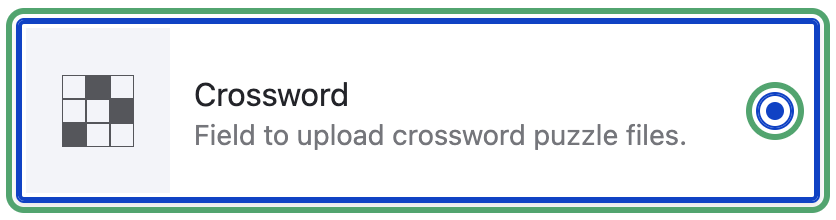 The crossword field has a cool icon now