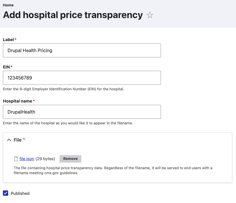 A completed HPT form